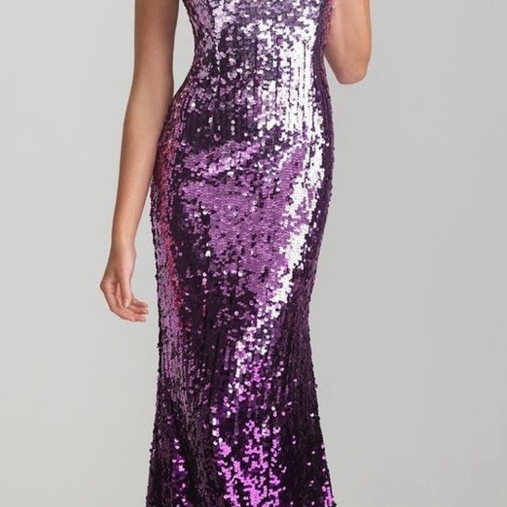 Night Moves Glittering Purple Evening Gown